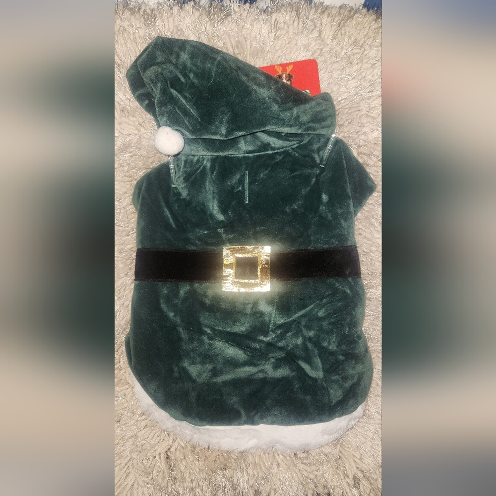 NEW GREEN SANTA PET COSTUME